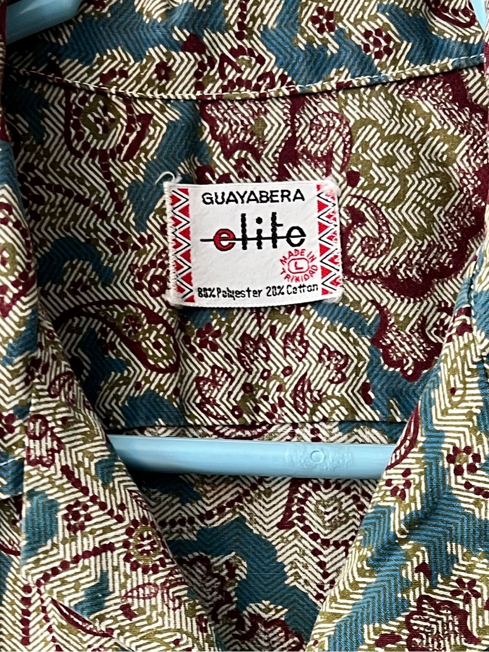 Vintage Mens Guayabera Elite button down paisley pattern multi pocket camp shirt - Picture 3 of 7